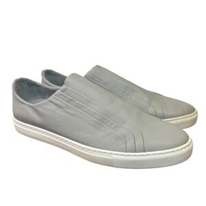 Zvelle Men's Gray Leather Slip‎ On Solo Sneakers Casual Shoes Minimalist 10